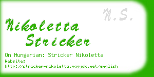 nikoletta stricker business card